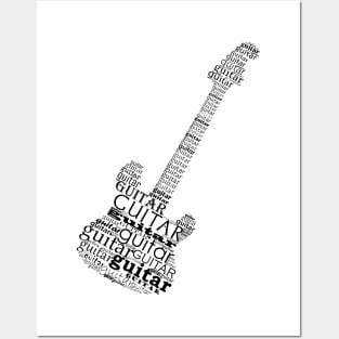 Typographic guitar Posters and Art